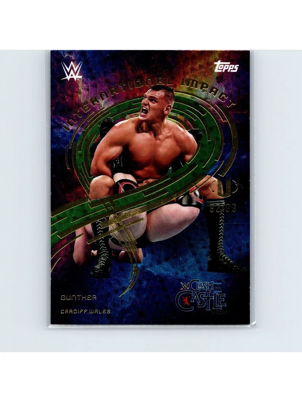2025 Topps Universe WWE Gunther #IIM-1 International Impact Green Electric #/99